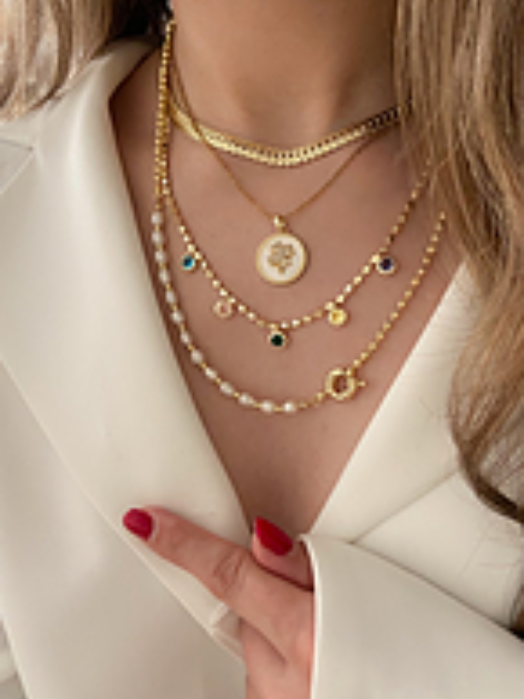 Woven wicker necklace