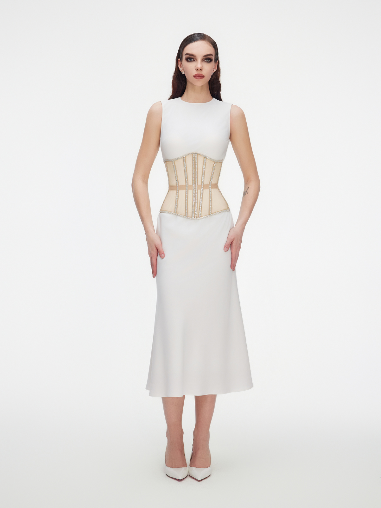 Cape with rhinestones beige