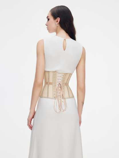 Cape with rhinestones beige