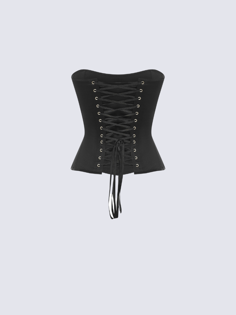 Black Satin corset